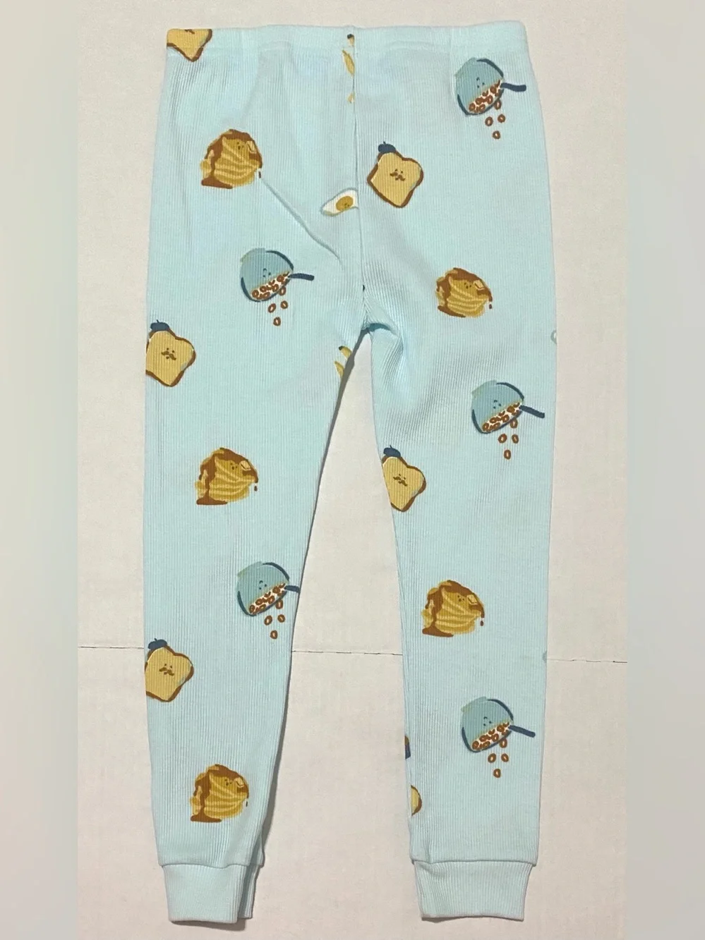 Carters 4T Blue Breakfast Food Print Two-Piece Cotton Pajamas Boho Fall Comfy